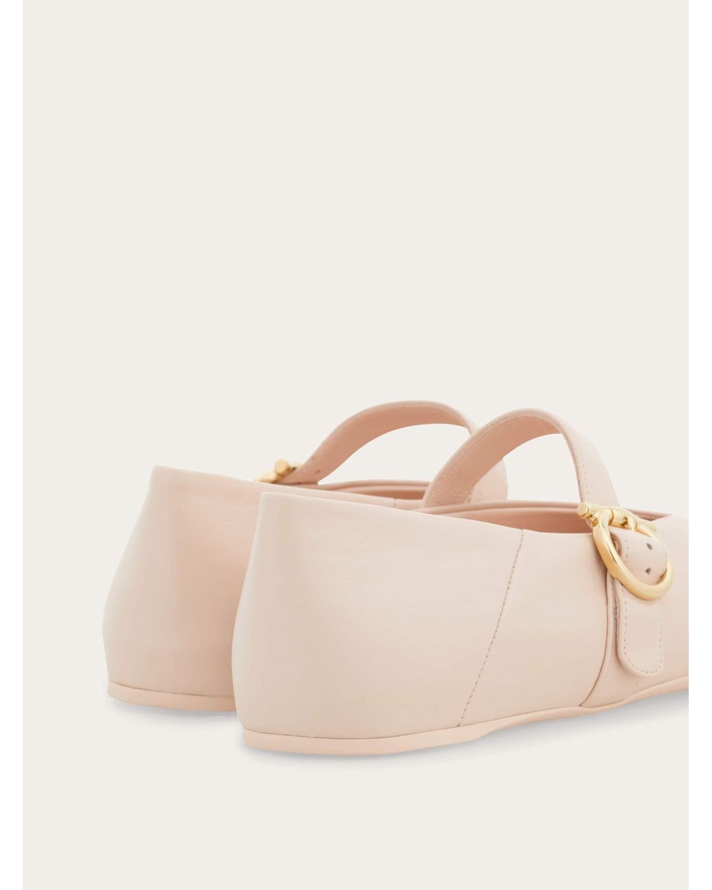 Ferragamo Natural Gancini Buckle Ballet Flat .5