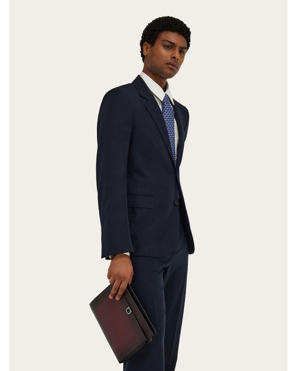 Uomo Pouch Gancini di Ferragamo in Purple da Uomo
