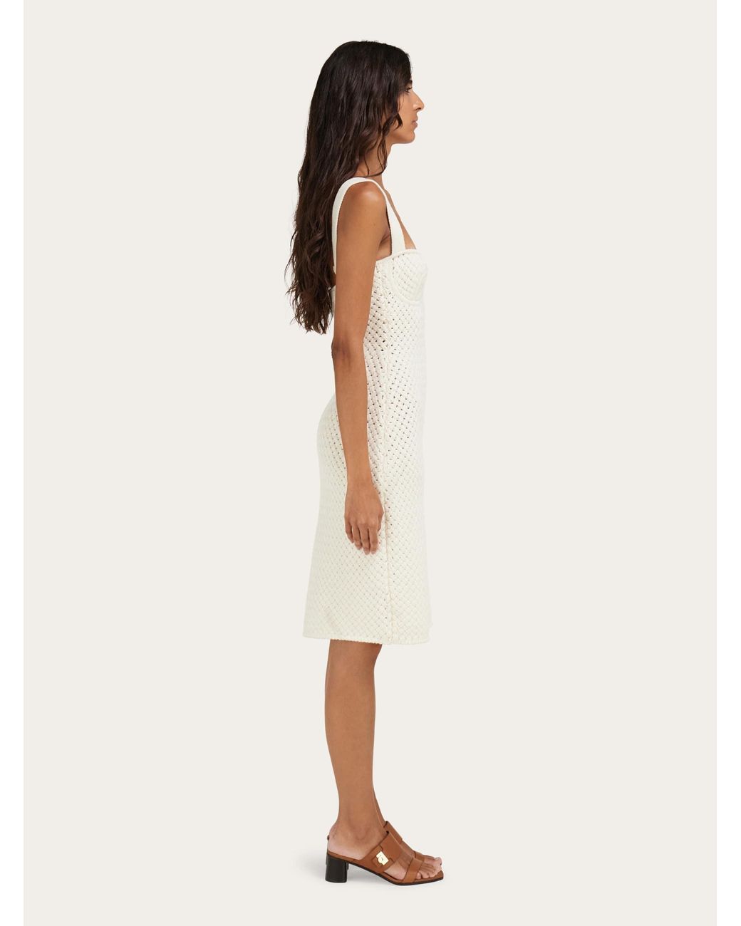 Ferragamo White Knitted Dress