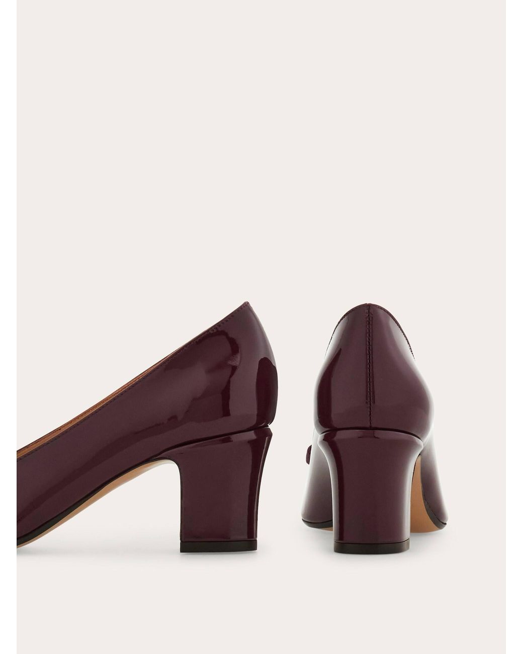 Ferragamo Purple Vara Bow Block Heel Pump