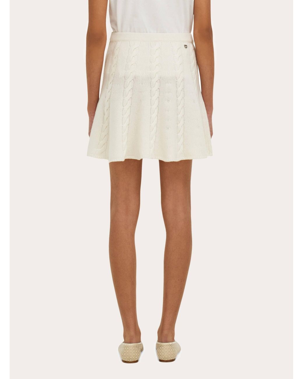 Ferragamo Natural Knitted Skirt