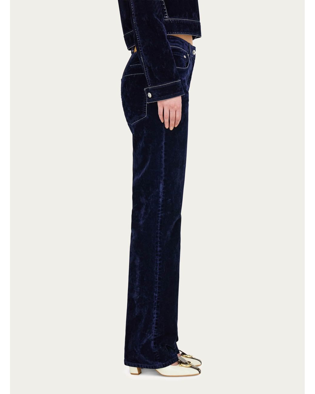 Ferragamo Blue Five Pocket Trouser