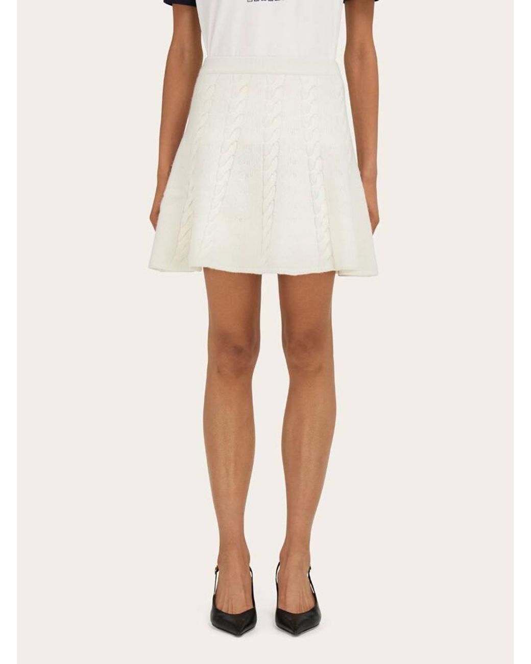 Ferragamo Natural Knitted Skirt