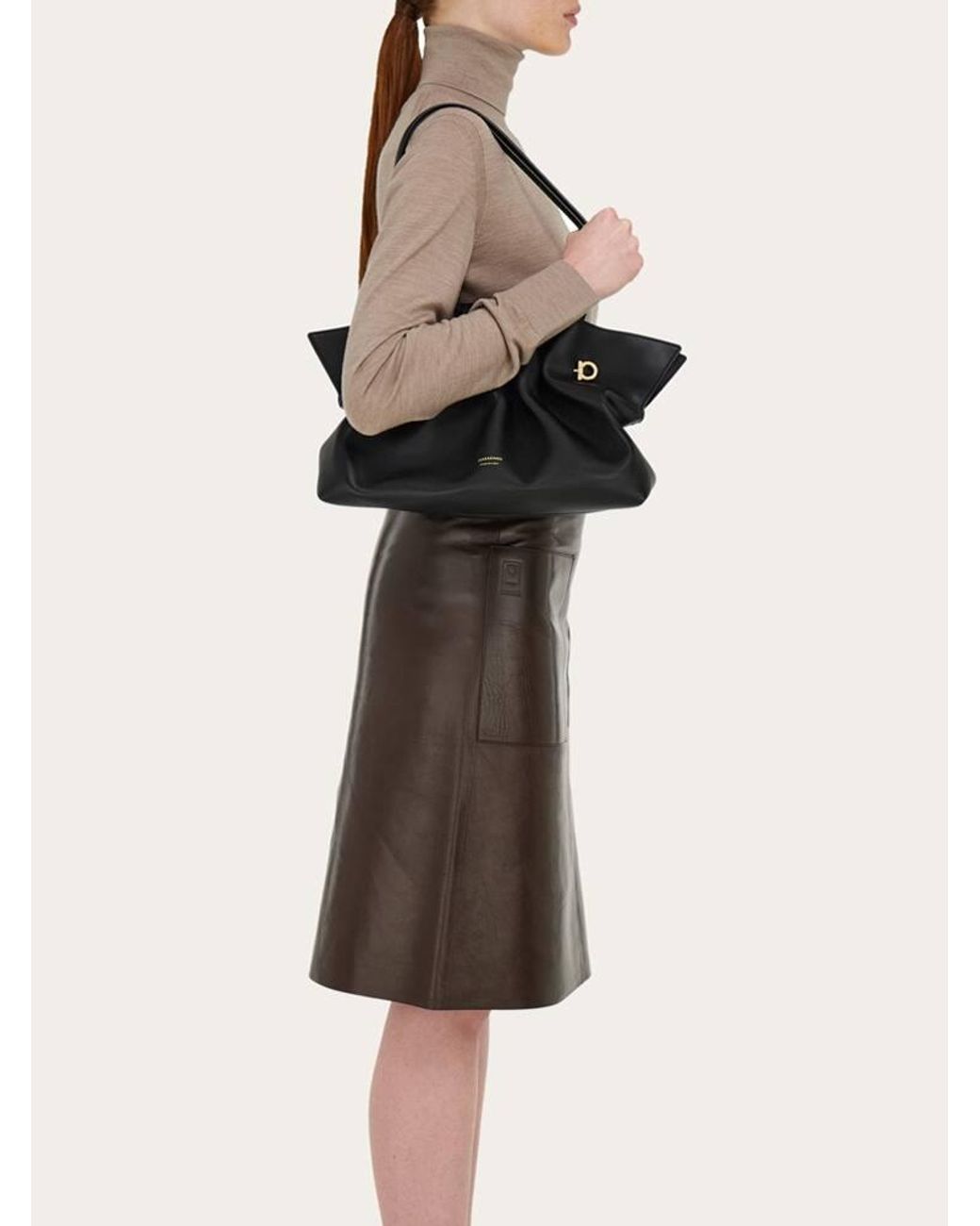 Ferragamo Black Soft-Bag (M)