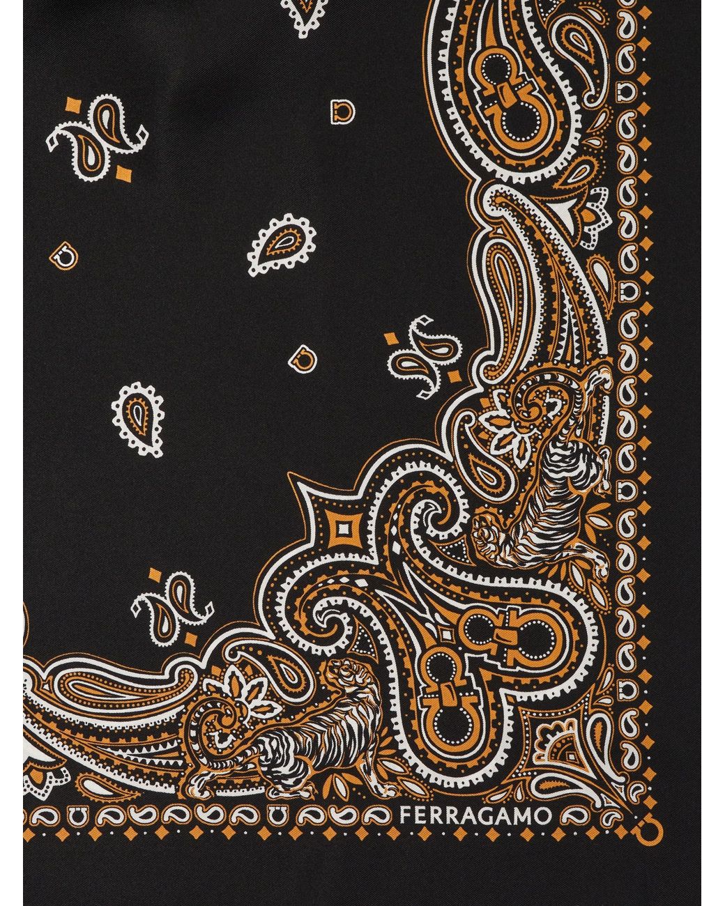 Ferragamo Black Arabesque Print Poncho