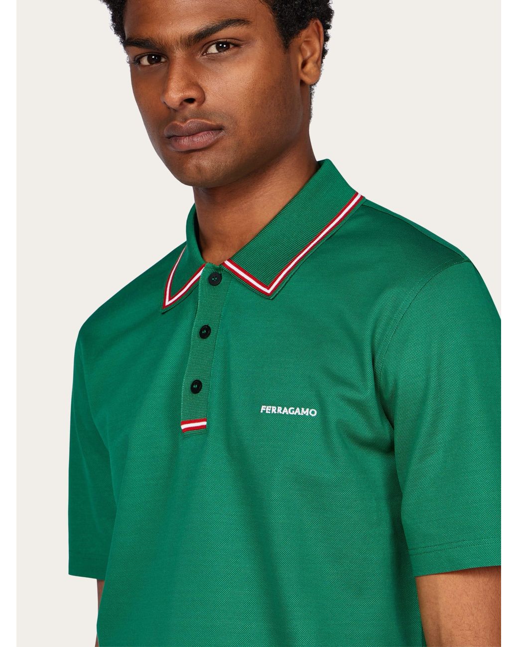 Ferragamo Green Polo for men