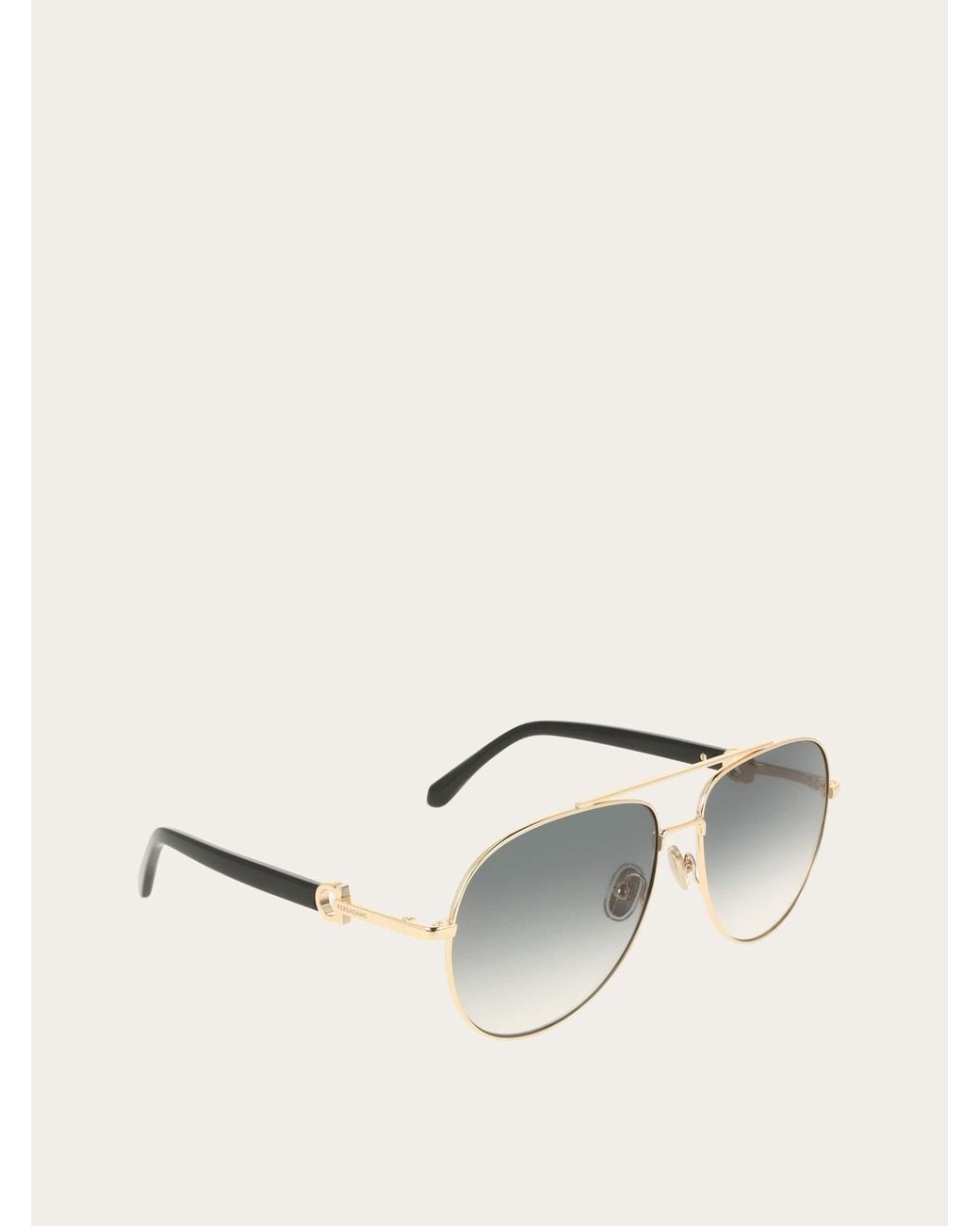Ferragamo White Aviator Frame Sunglasses