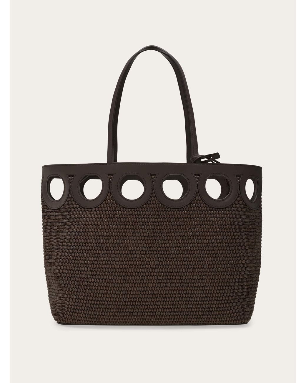 Ferragamo Black Gancini Outline Tote Bag (M)