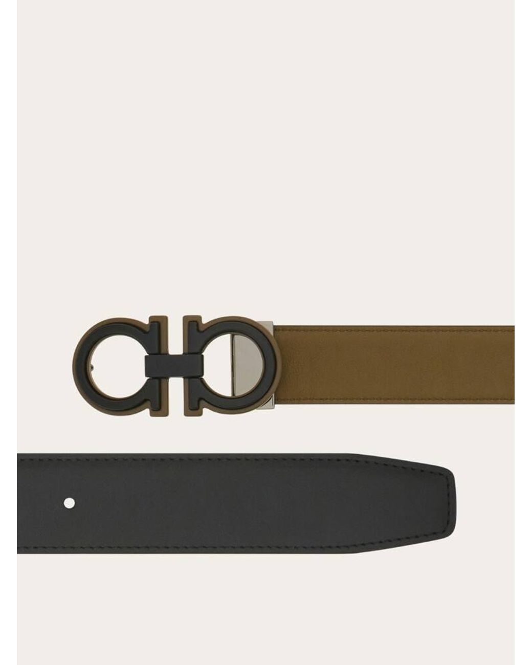 Ferragamo Black Reversible And Adjustable Gancini Belt for men