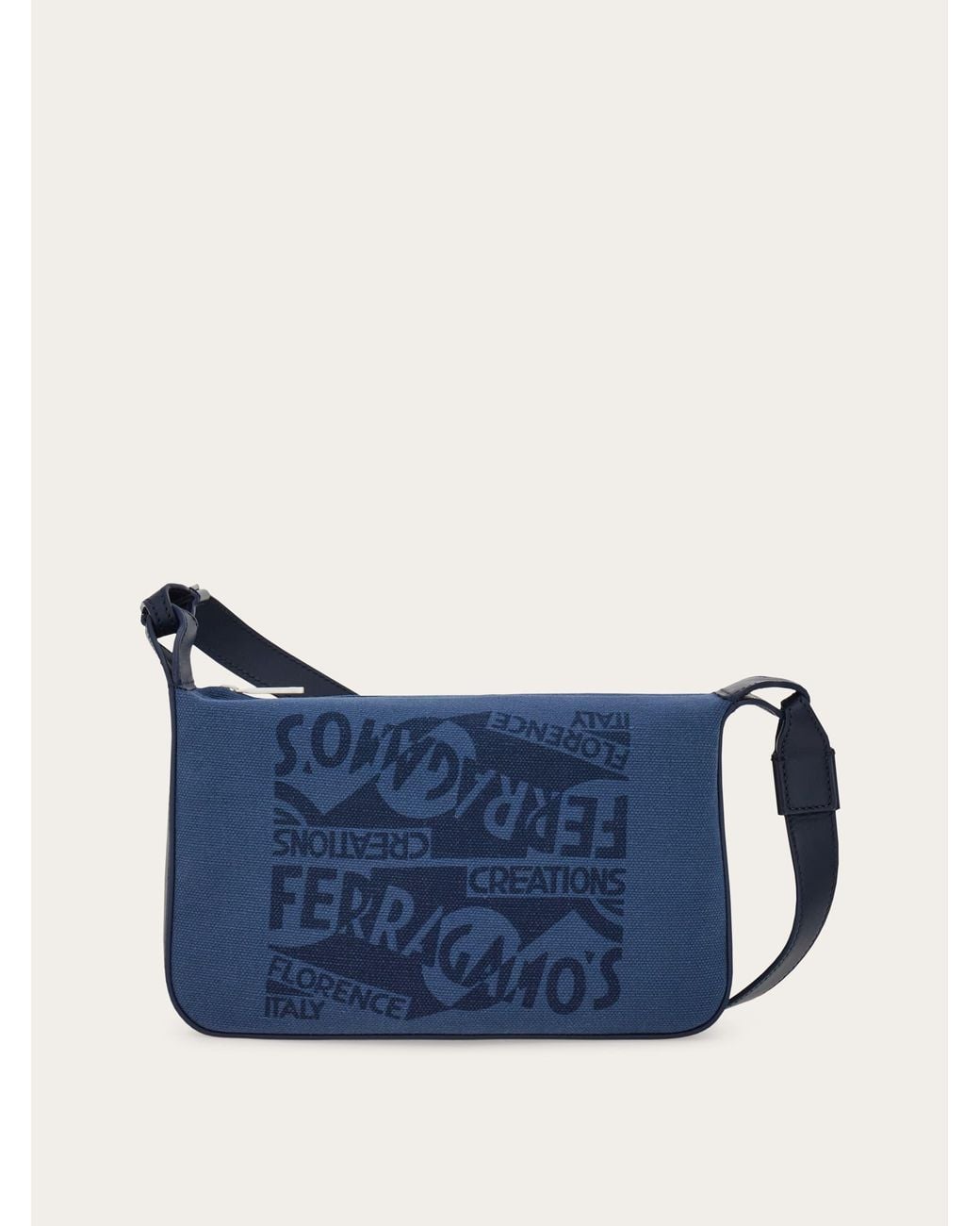 Ferragamo Blue Shoulder Bag With Logo for men