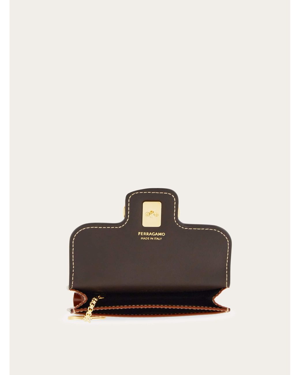 Ferragamo Brown Gancini Card Holder