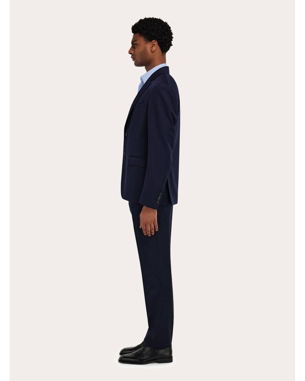 Ferragamo Blue Wool And Cashmere Faille Suit for men