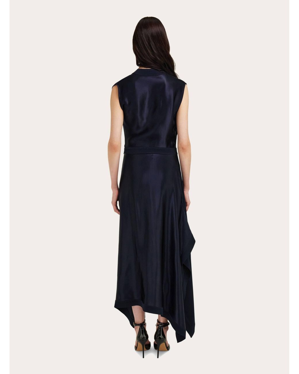 Ferragamo Blue Asymmetric Dress