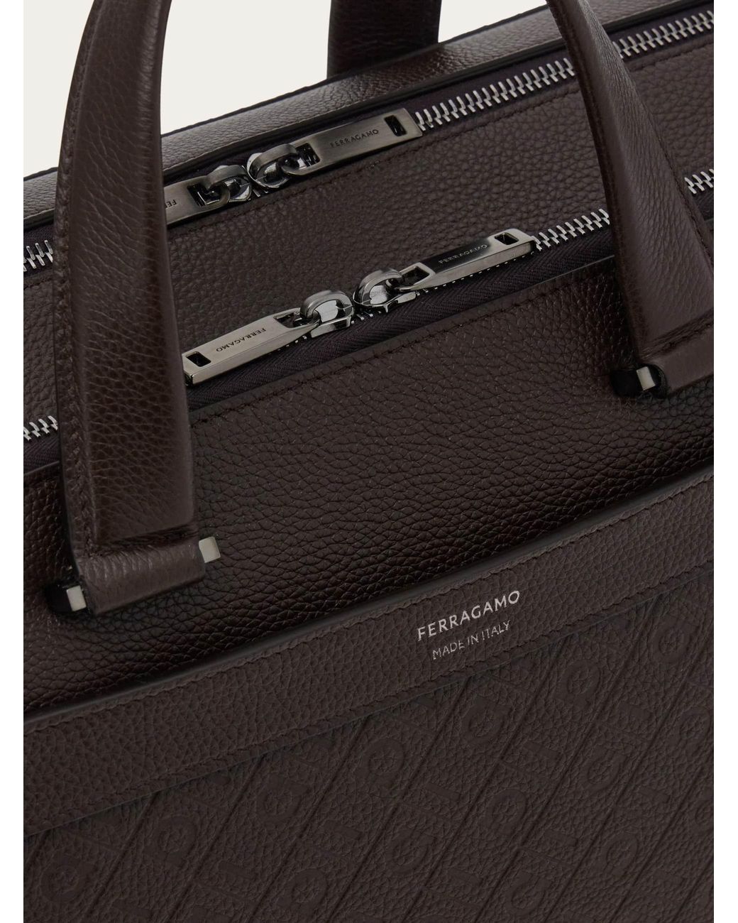 Ferragamo Black Monogram Briefcase for men