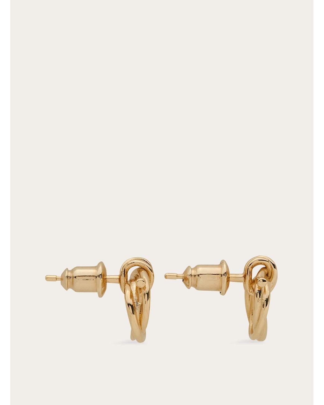 Ferragamo Natural Twisted Gancini Earrings