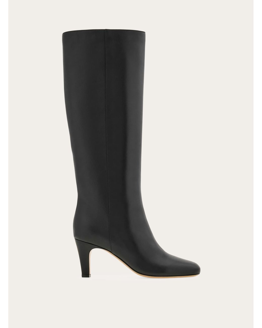 Ferragamo Black Knee High Boot With Low Heel .5