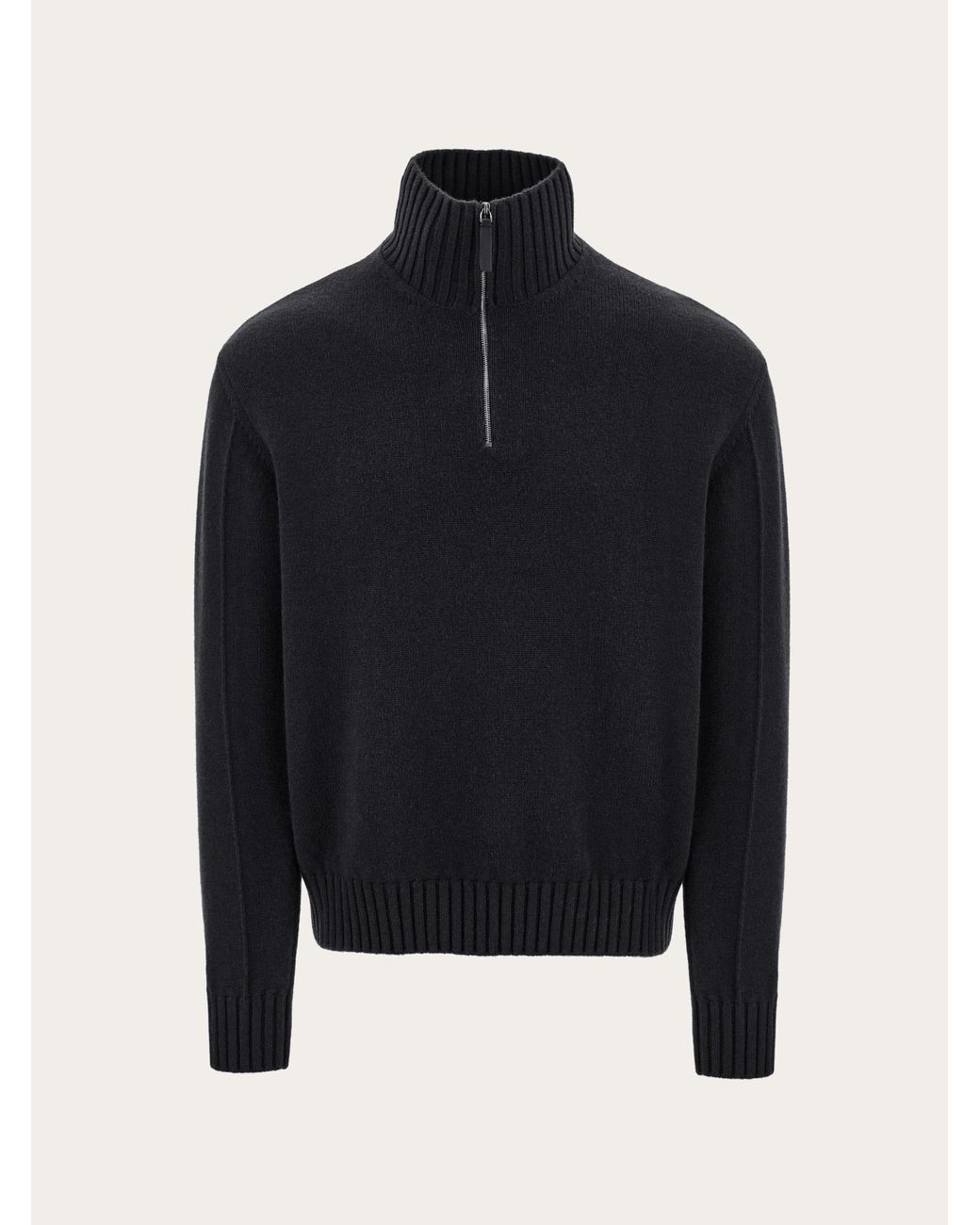 Ferragamo Blue High Neck Cashmere Pullover for men