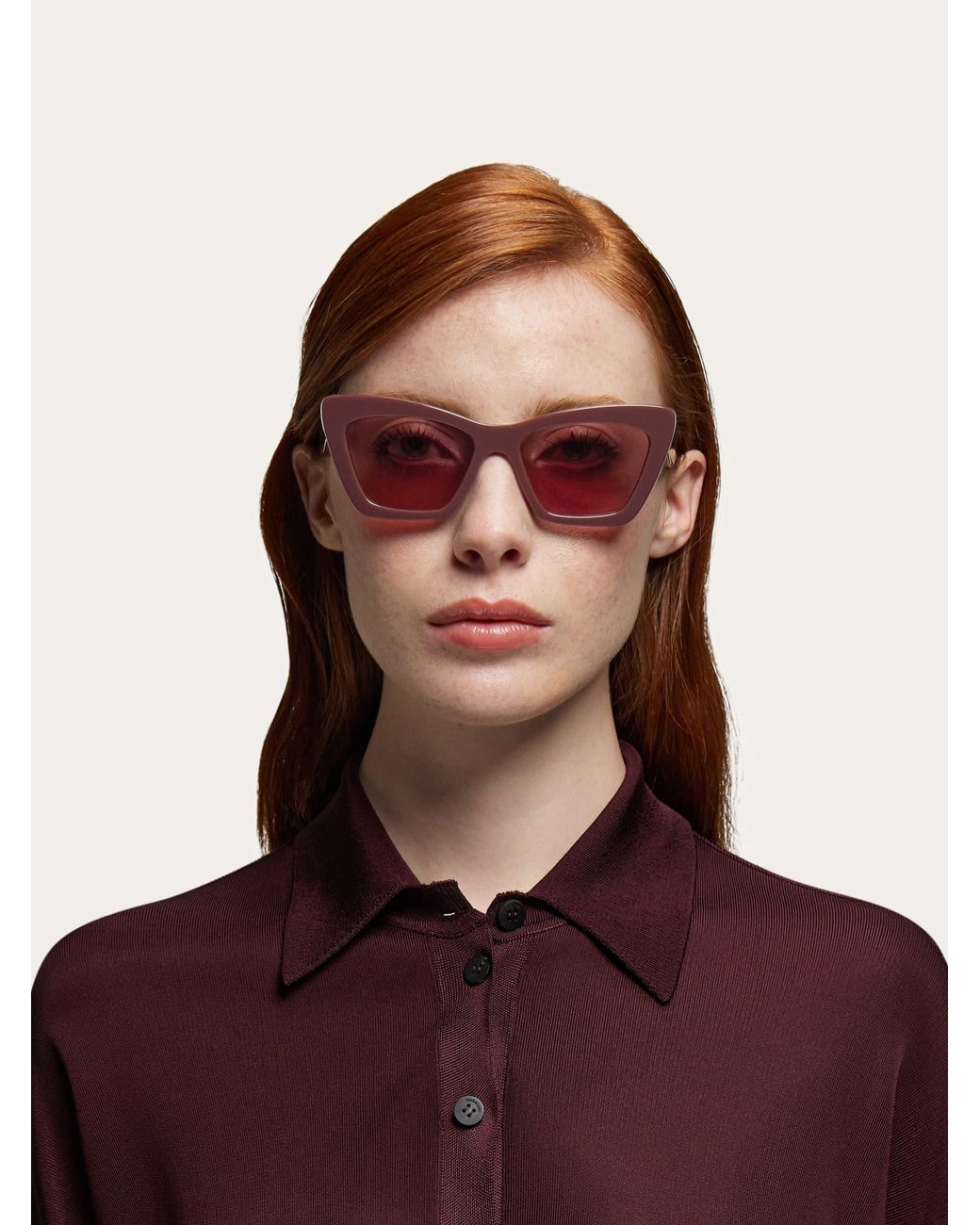 Ferragamo Pink Butterfly Frame Sunglasses
