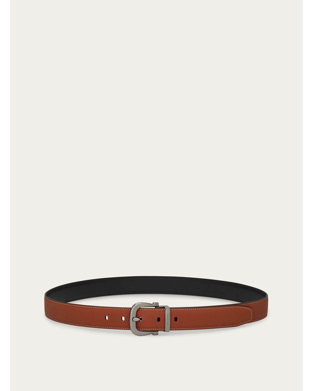Ferragamo Brown Reversible And Adjustable Gancini Belt for men