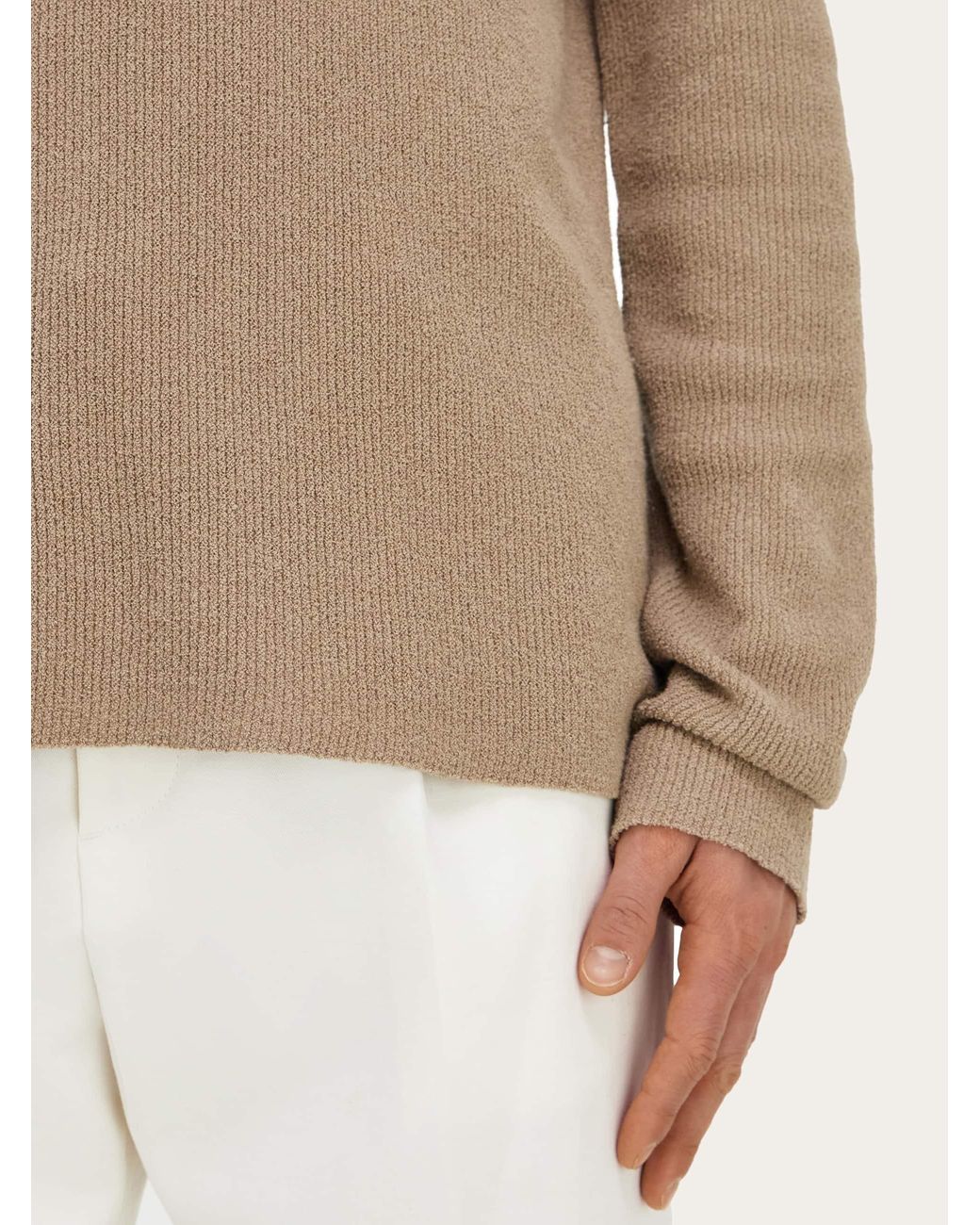 Ferragamo Natural Long Sleeve Polo Shirt for men