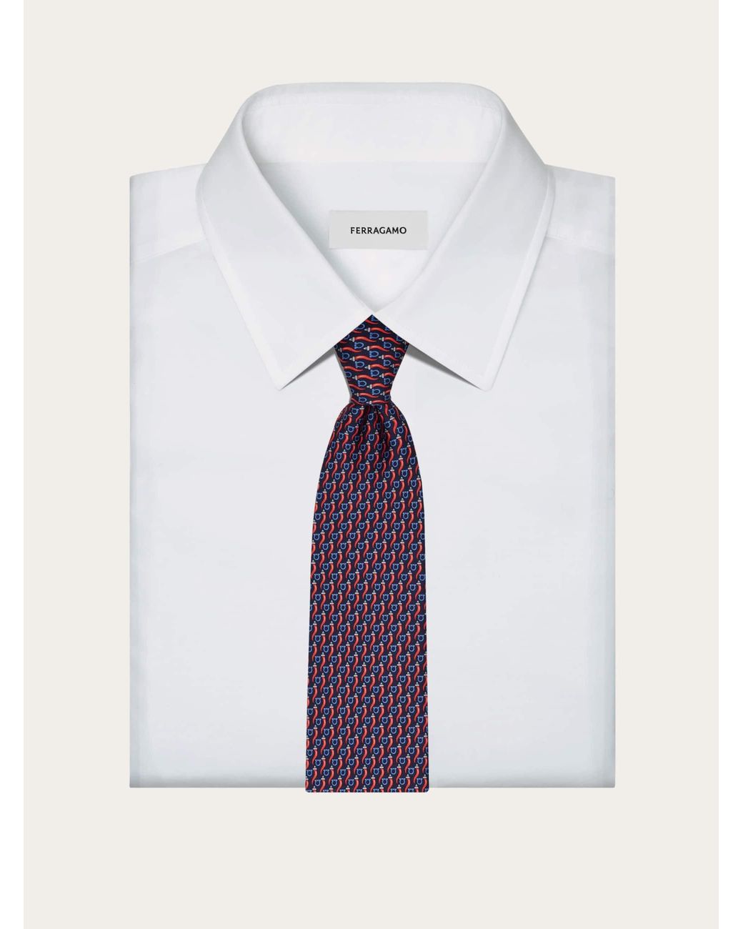 Ferragamo Purple Good Luck Print Silk Tie for men