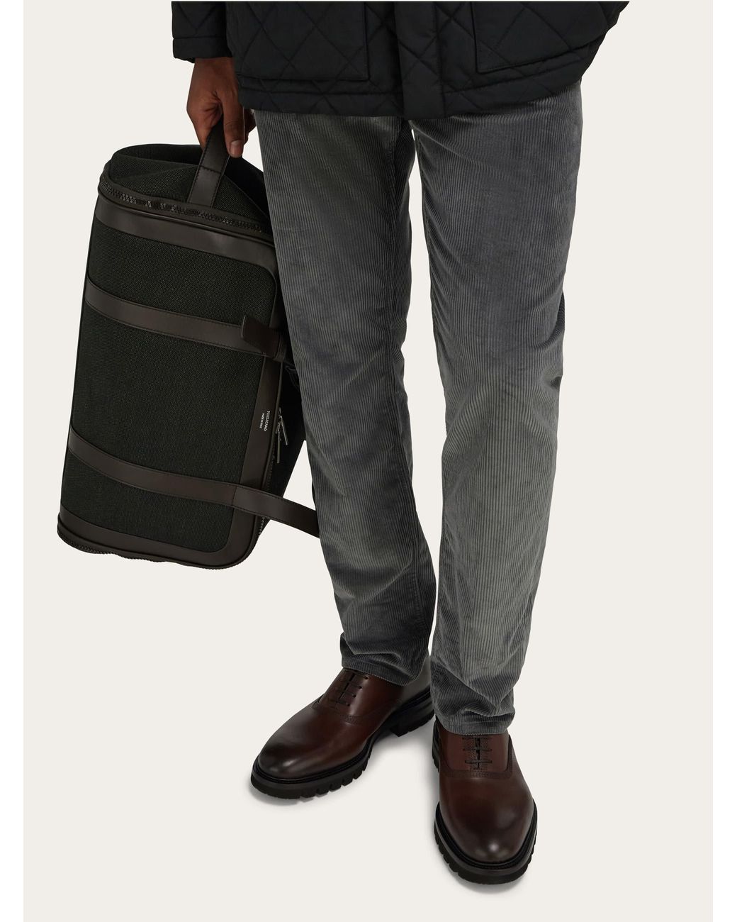Ferragamo Black Foldable Weekend Bag for men