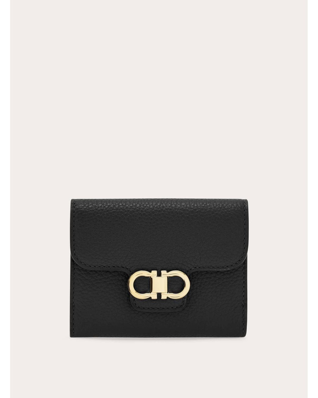 Ferragamo Black Gancini Compact Wallet