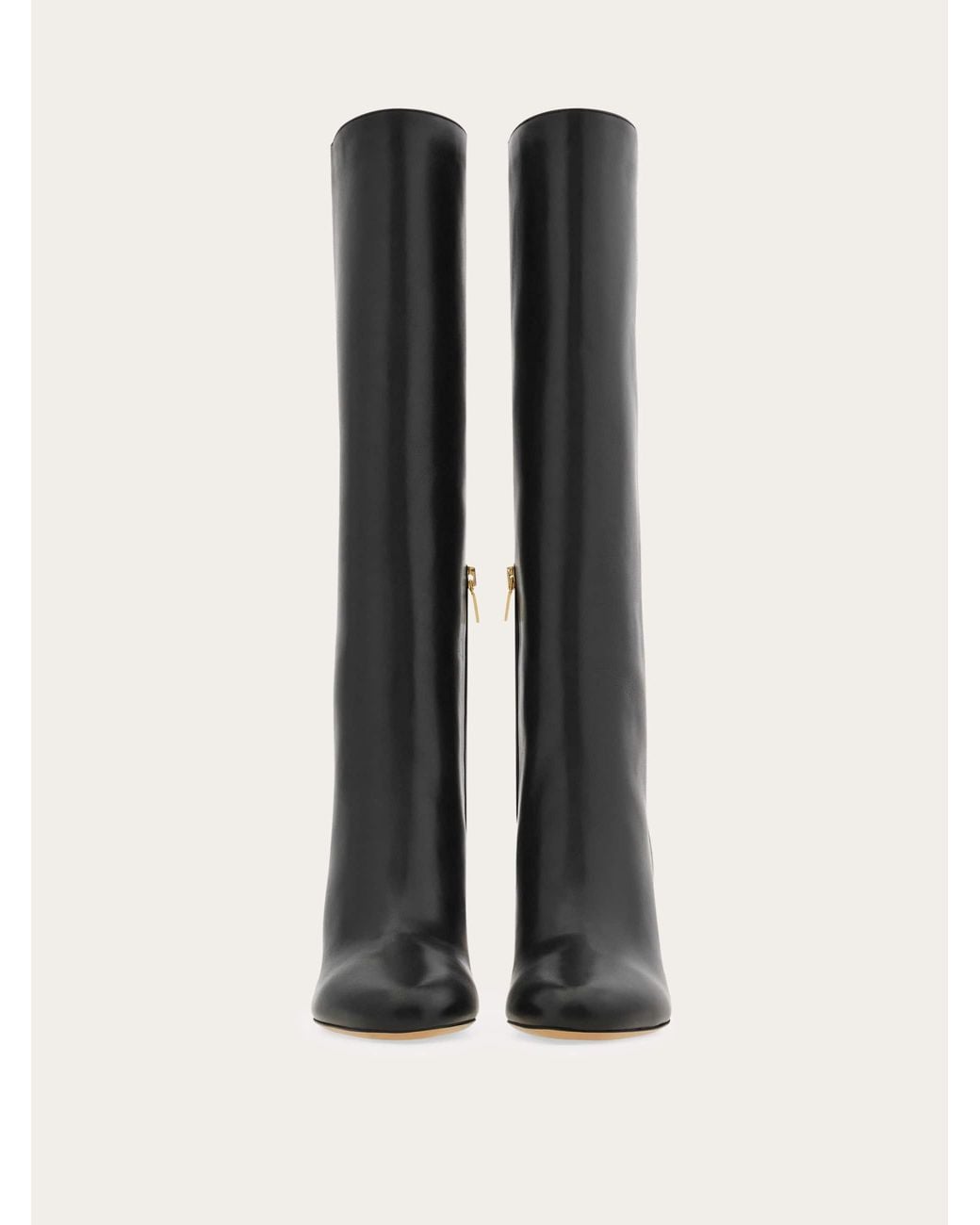 Ferragamo Black Knee High Boot With Low Heel .5