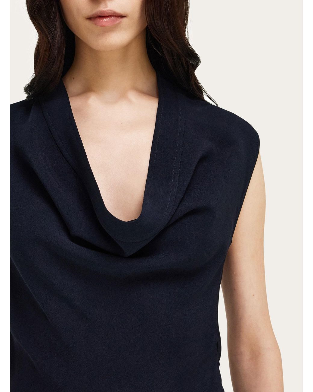 Ferragamo Blue Asymmetric Dress