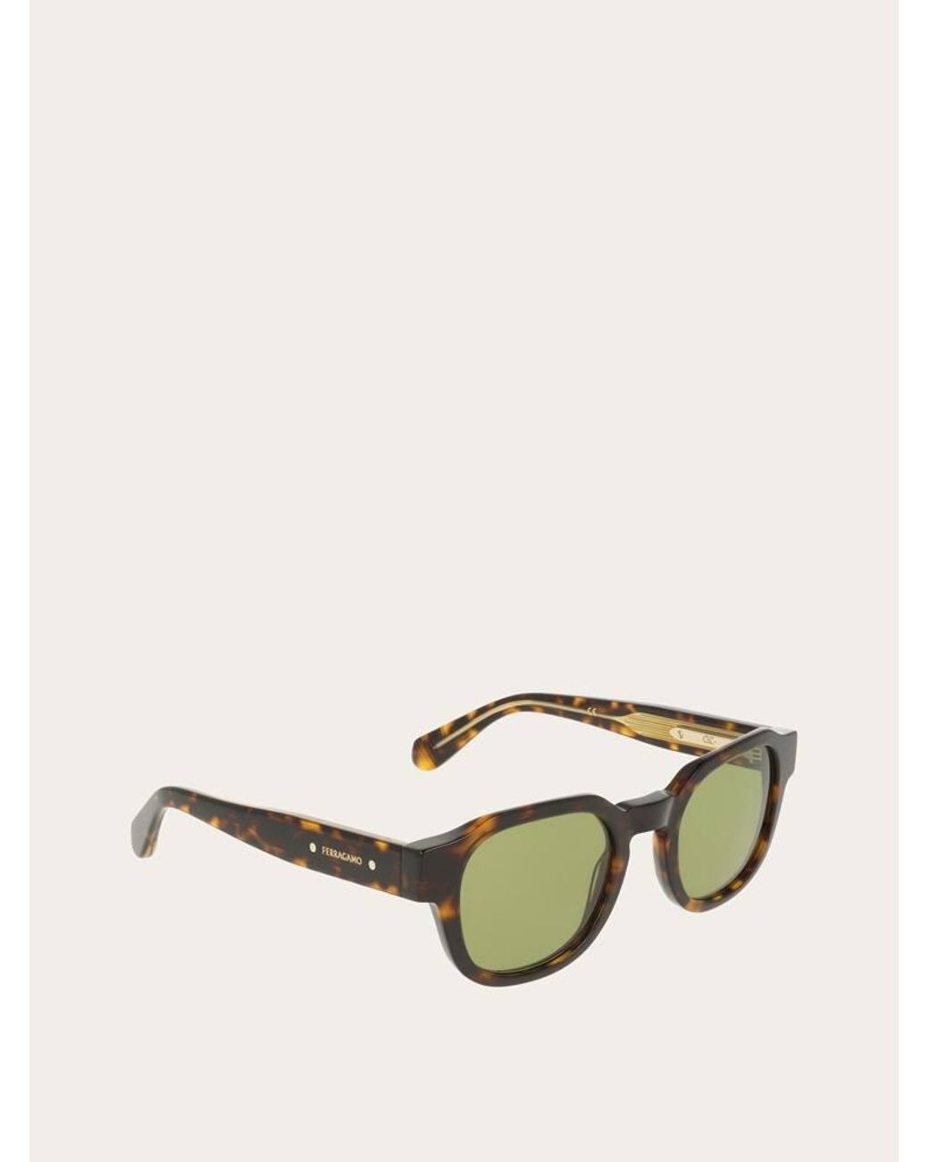 Ferragamo Green Round Frame Sunglasses