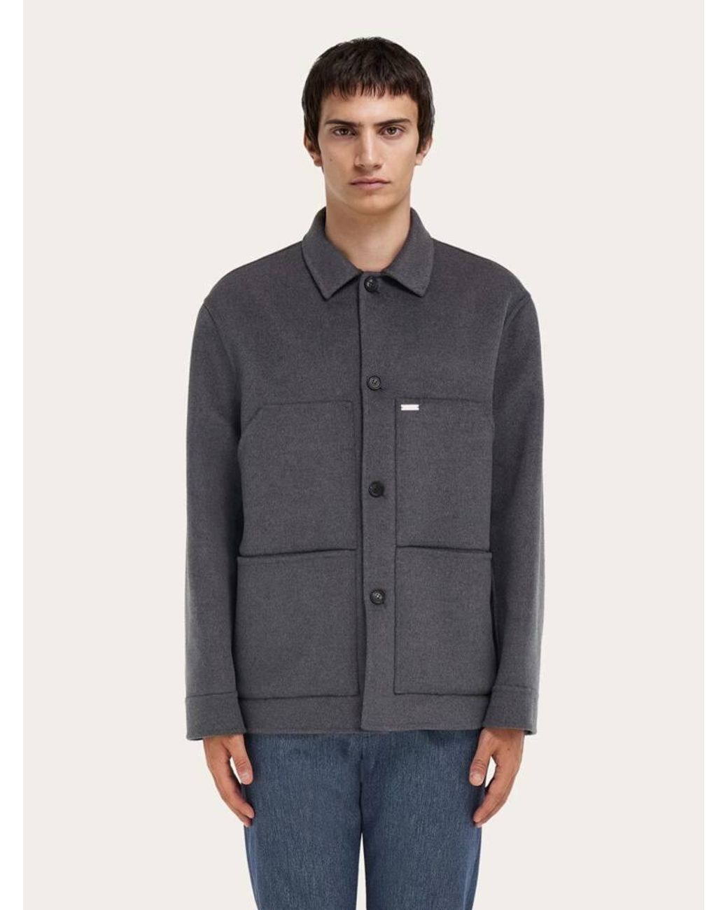 Ferragamo Gray Shirt Jacket for men
