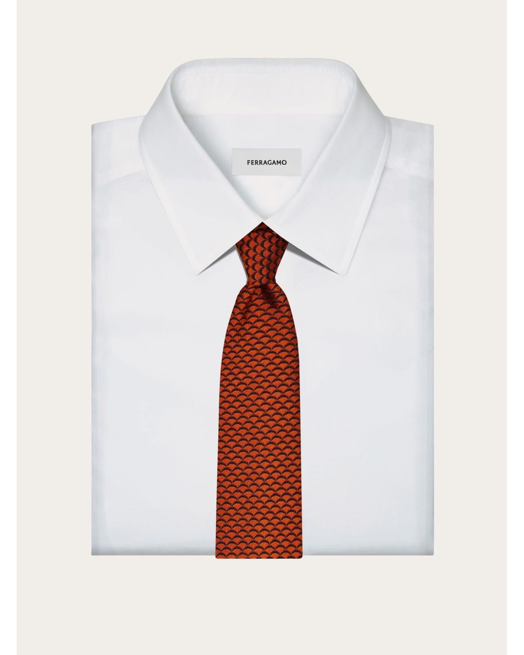 Ferragamo Red Archi Print Silk Tie for men