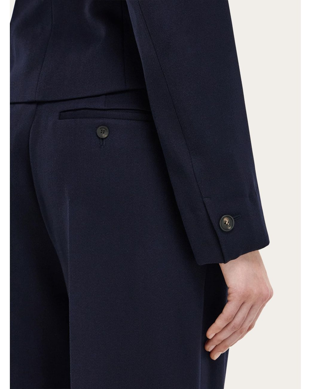 Ferragamo Blue Cropped Jacket With Button Detail