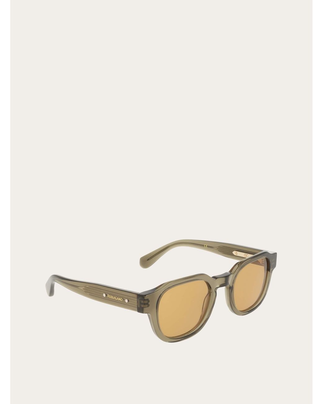 Ferragamo Natural Round Frame Sunglasses