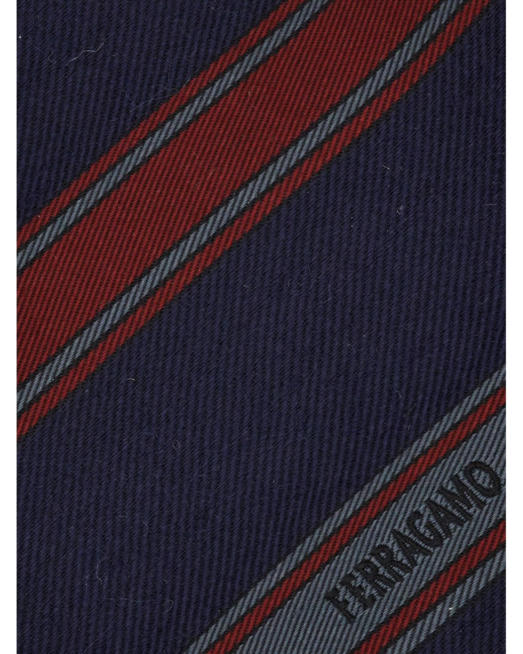 Ferragamo Blue Regimental Jacquard Tie for men