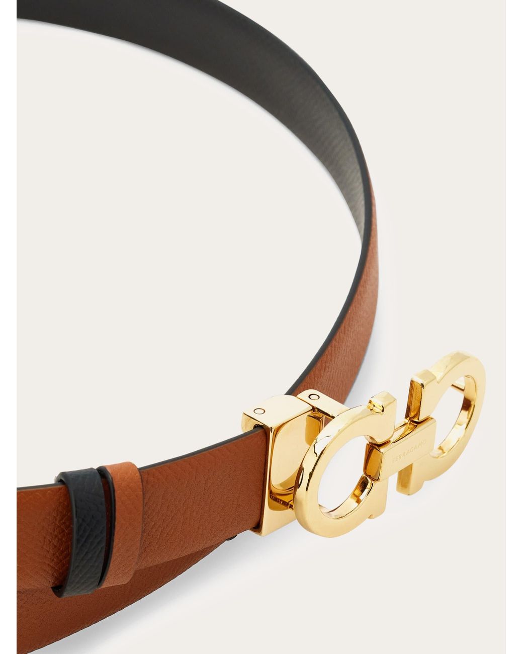 Ferragamo White Reversible And Adjustable Gancini Belt