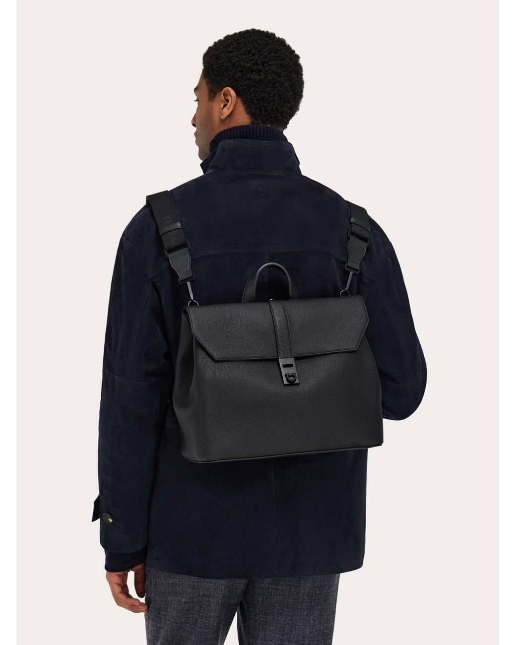 Ferragamo Black Hug Buckle 3-In-1 Bag for men