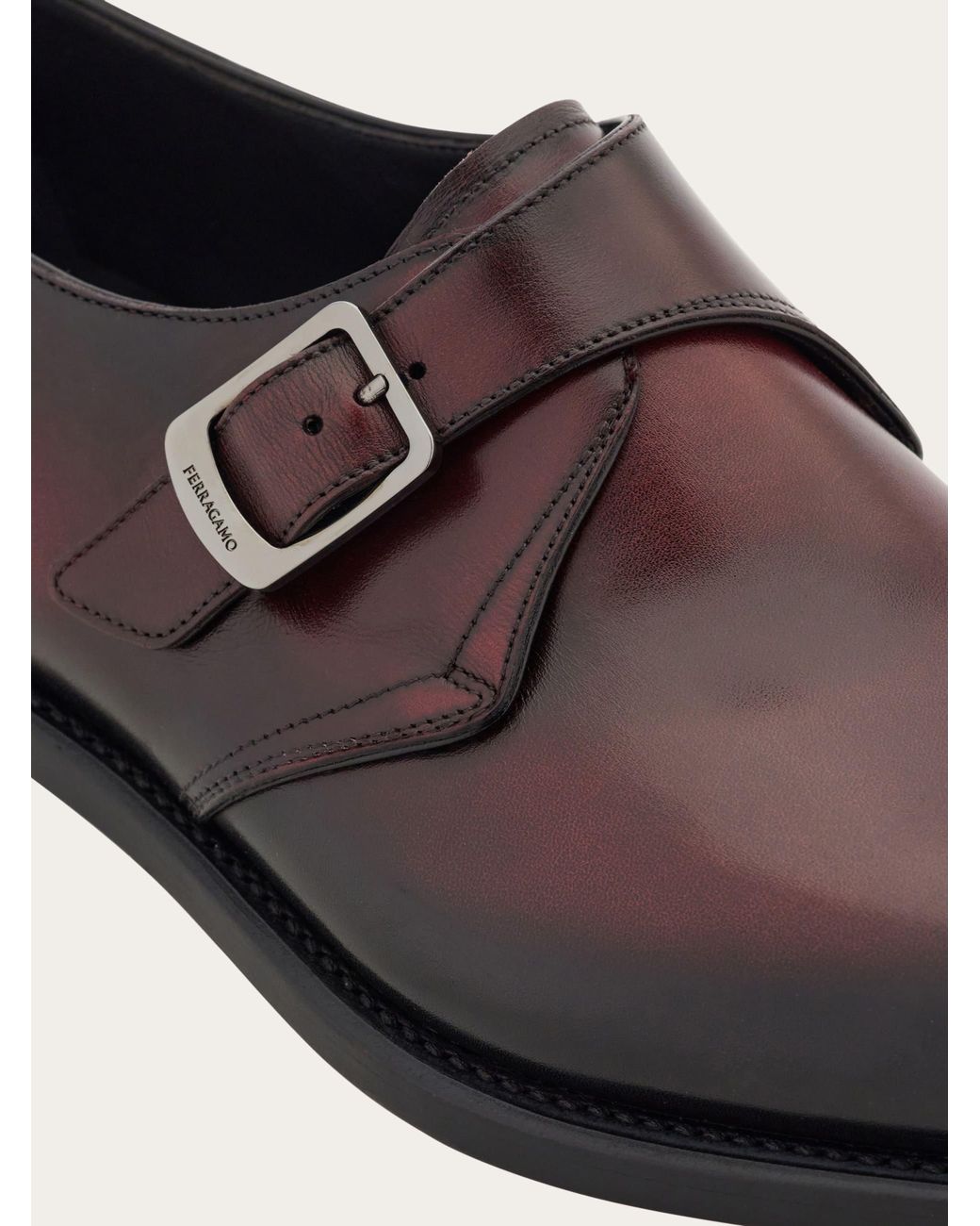 Ferragamo White Tramezza Single Monkstrap .5 for men