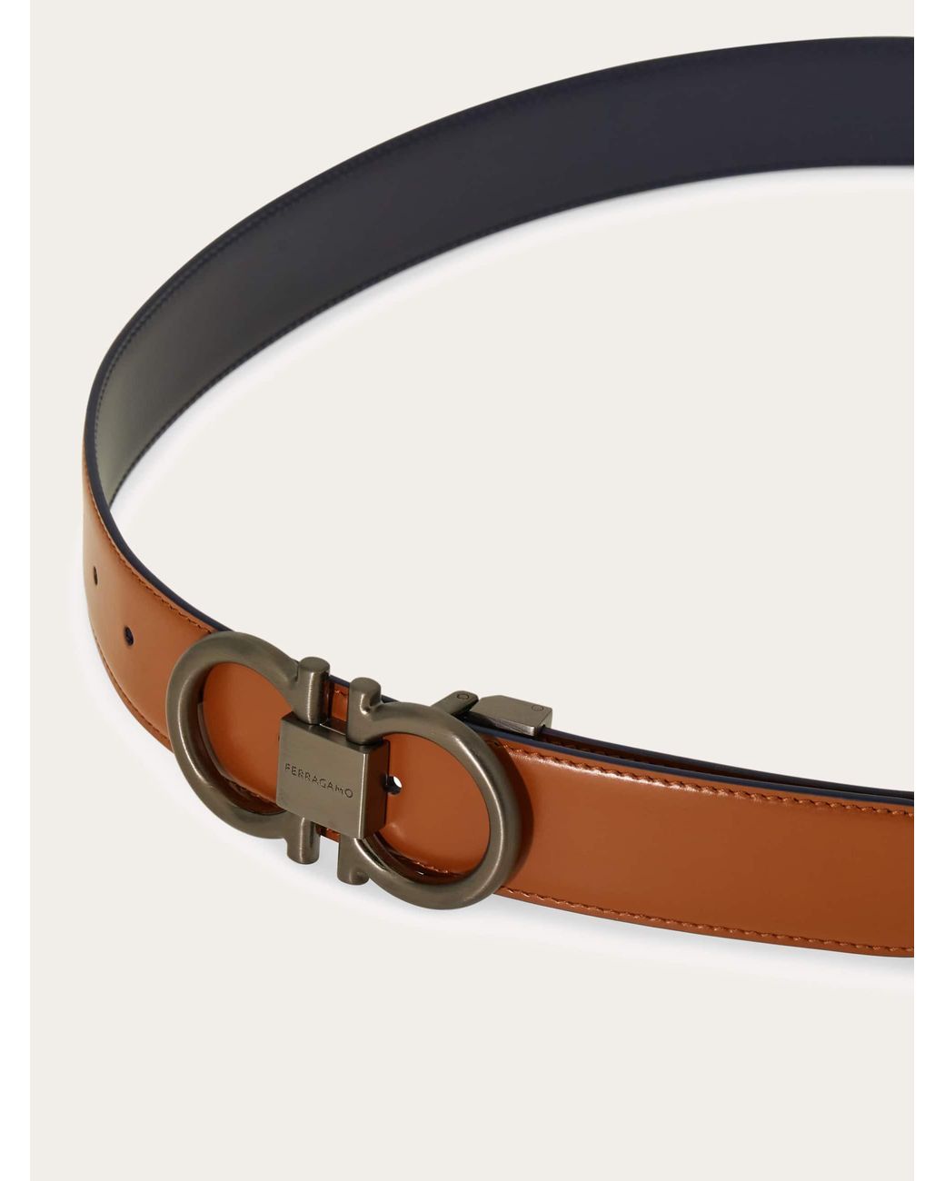 Ferragamo Brown Reversible And Adjustable Gancini Belt for men