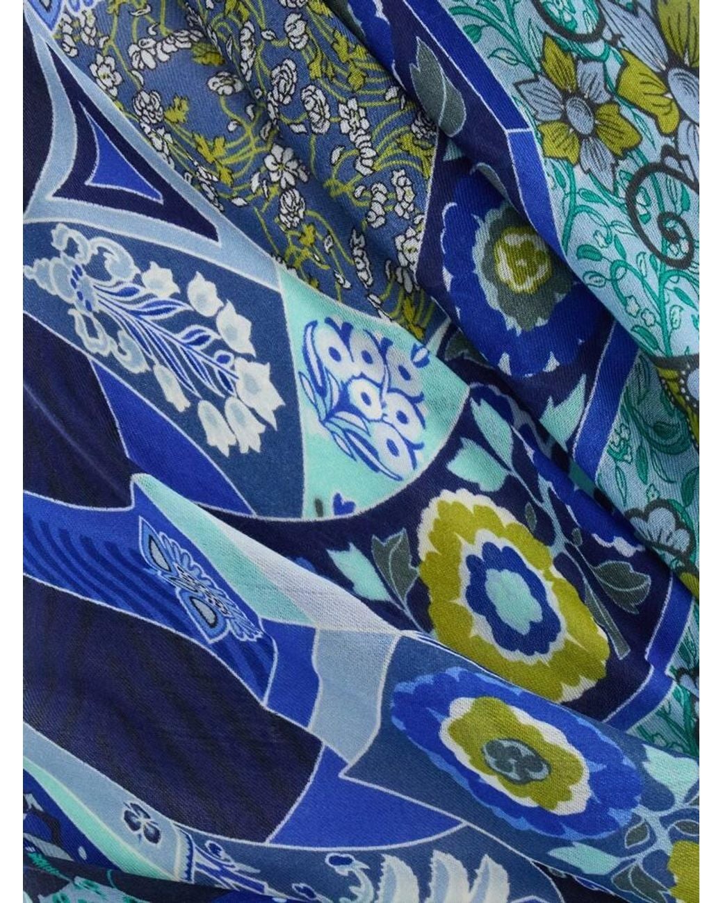 Ferragamo Blue Monile Print Shawl