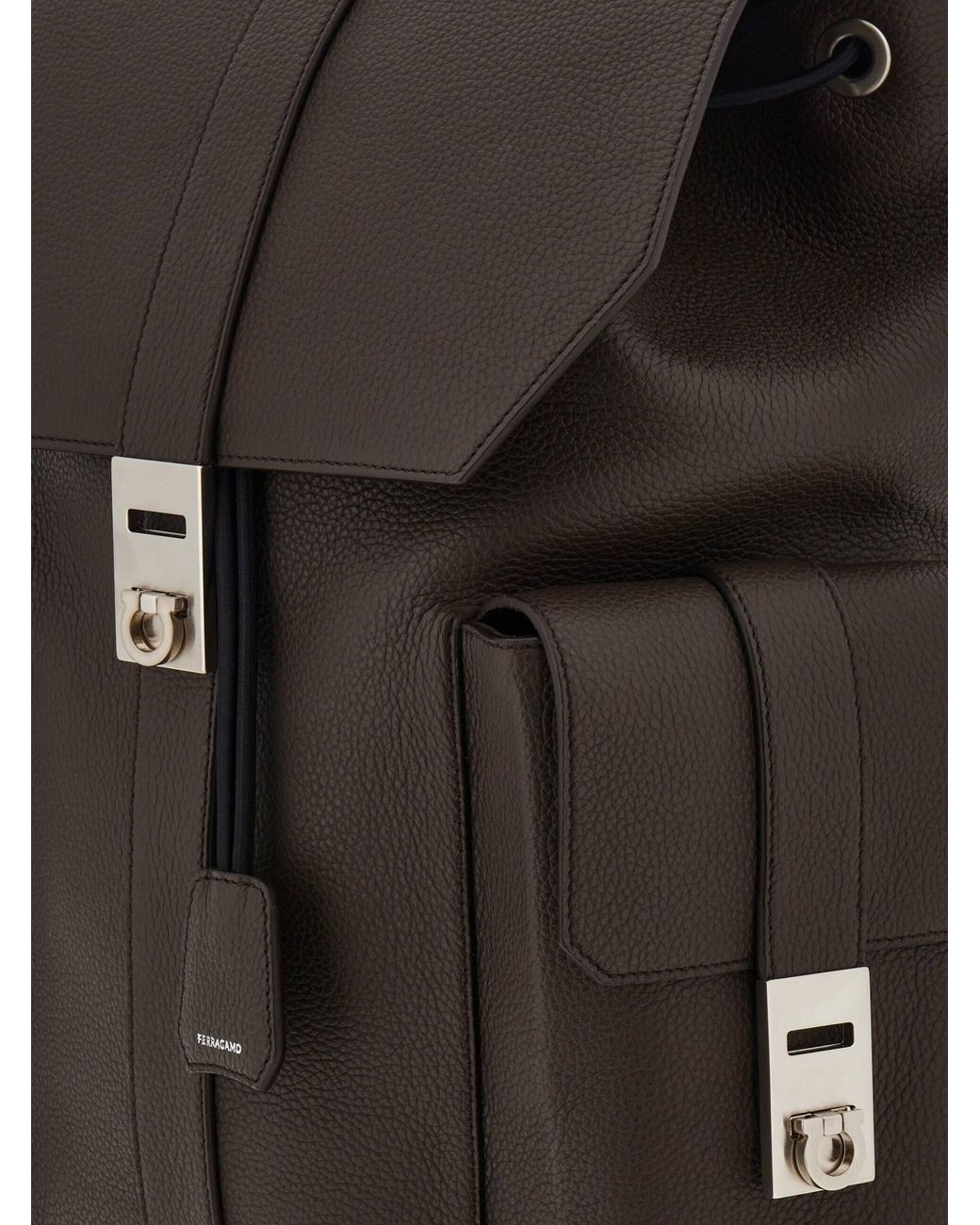 Ferragamo Black Utility Backpack With Hug Buckle for men