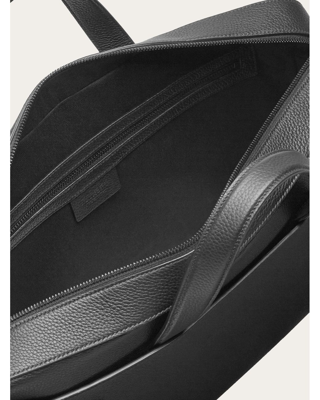 Ferragamo Black Briefcase With Hug Buckle (M) for men