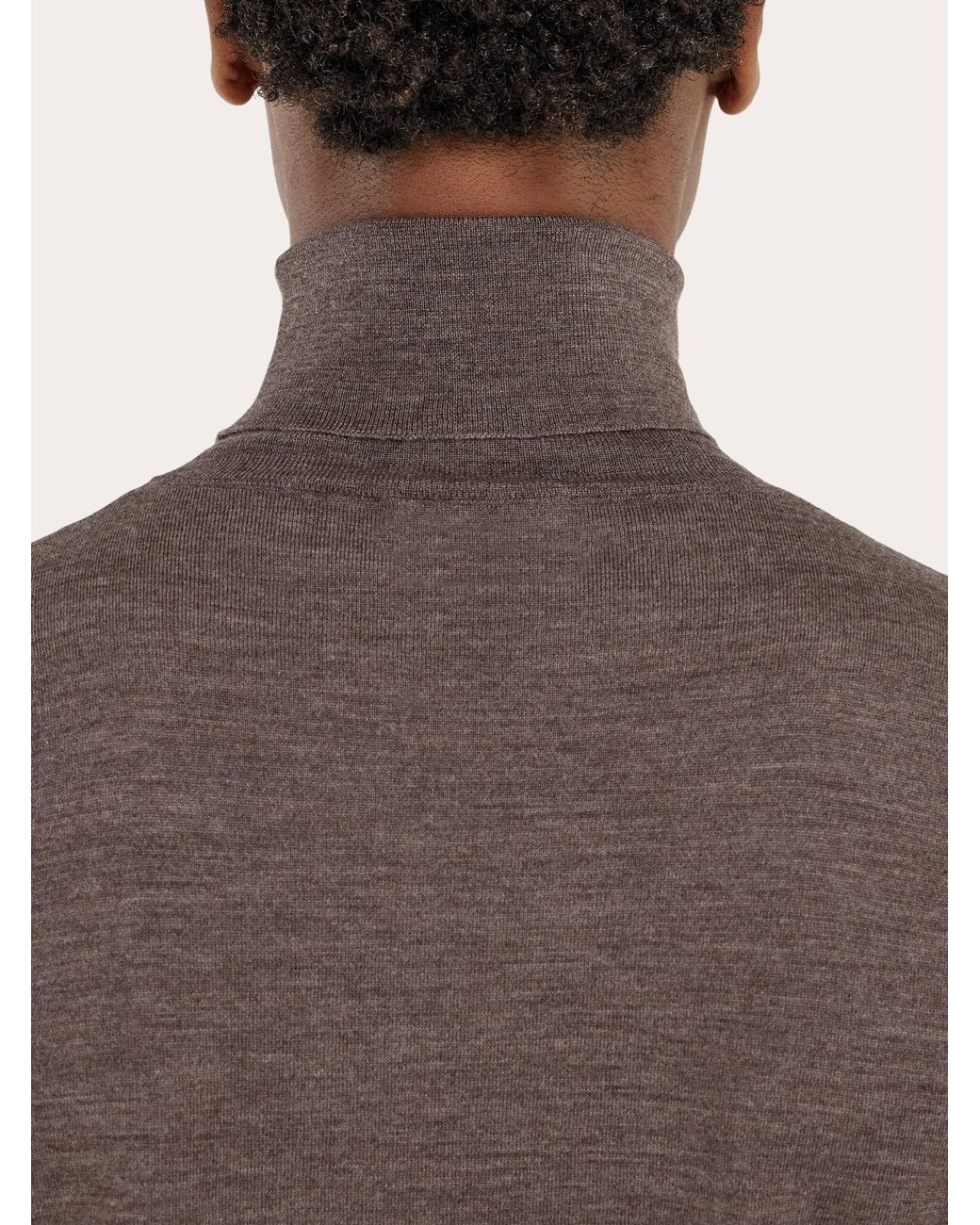 Ferragamo Brown High Neck Pullover for men