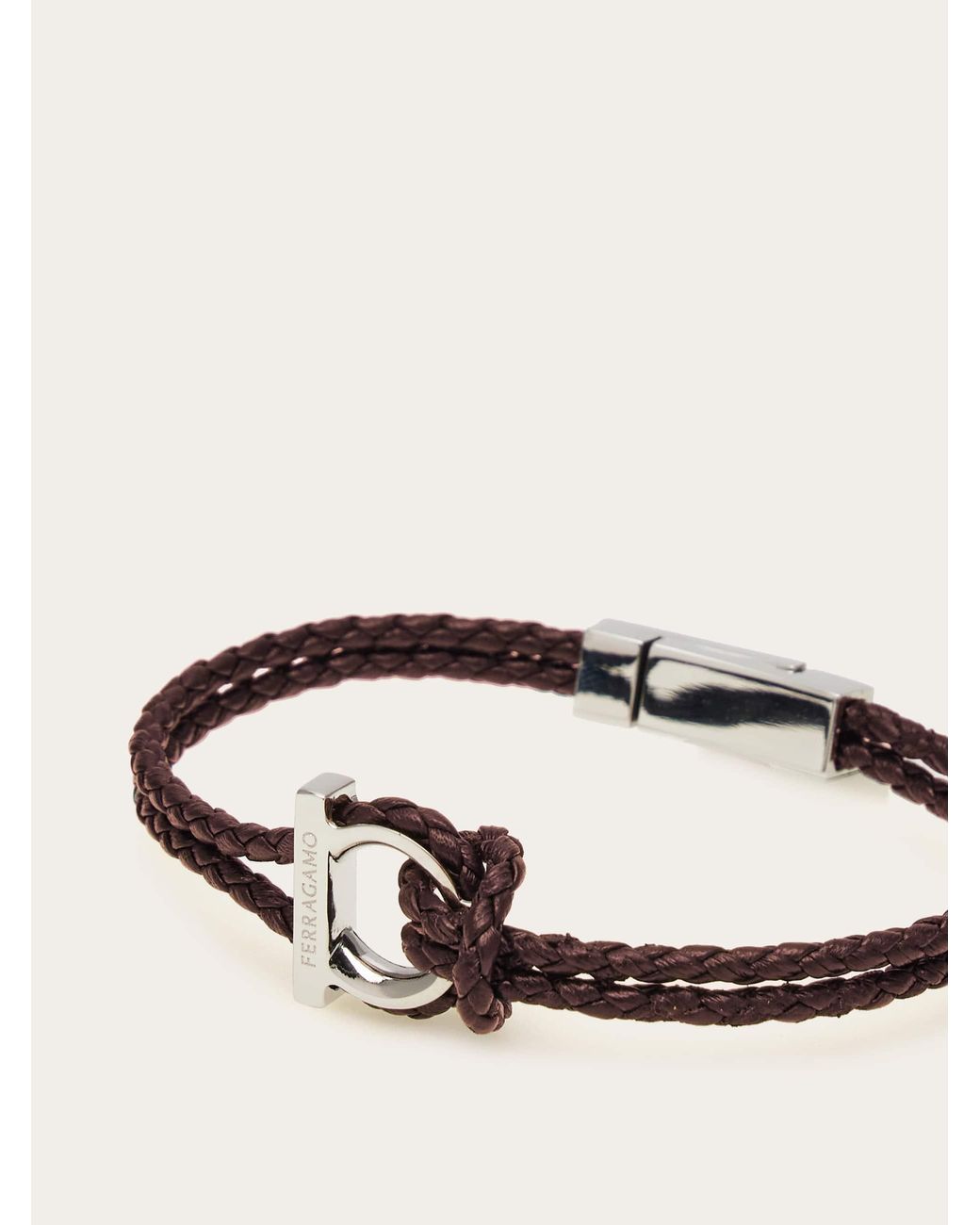 Ferragamo White Bracelet With Gancini Buckle for men