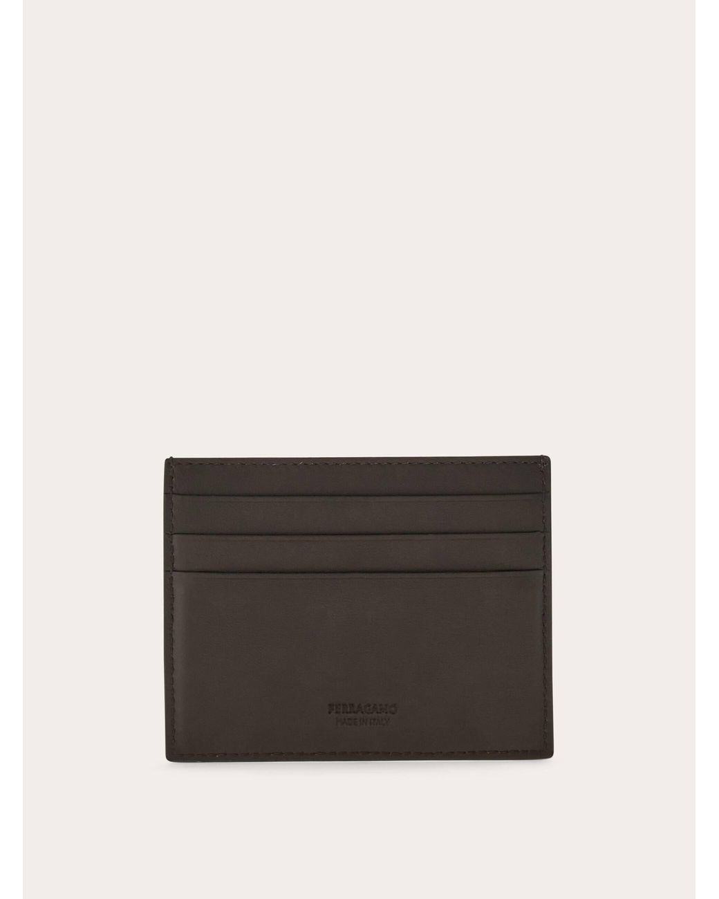 Ferragamo Brown Gancini Credit Card Holder for men