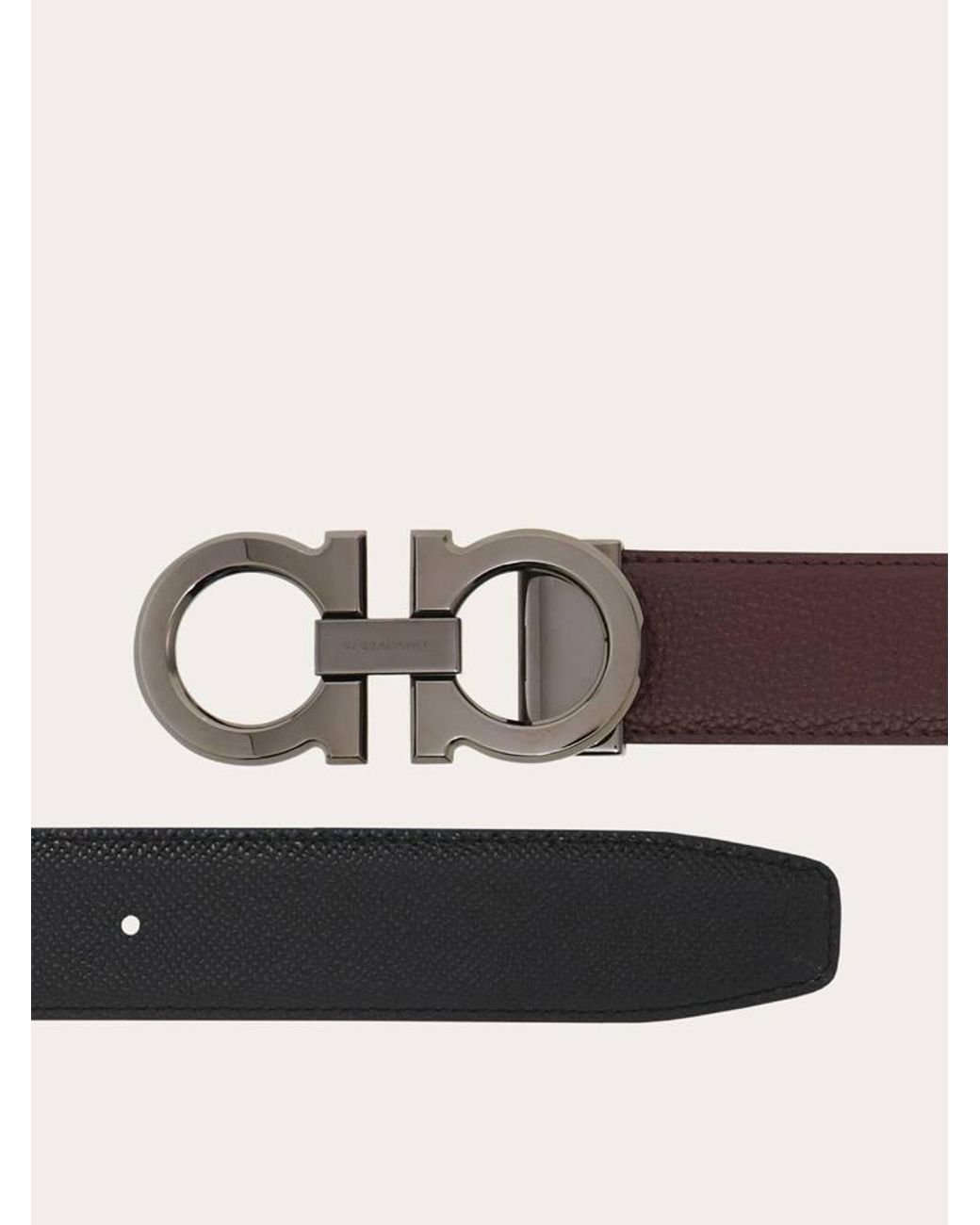 Ferragamo Brown Reversible And Adjustable Gancini Belt for men