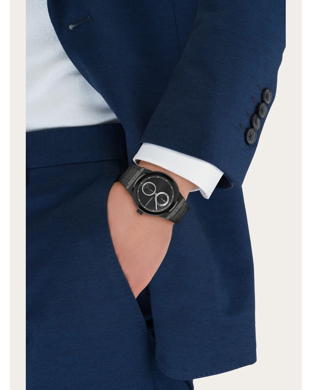Ferragamo Black F-80 Auto Manufacture Watch for men