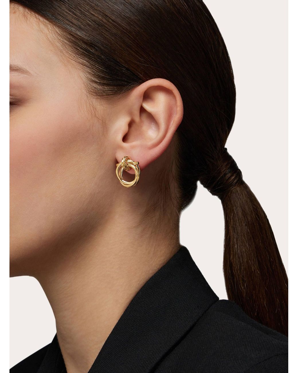 Ferragamo Metallic Gancini Earrings