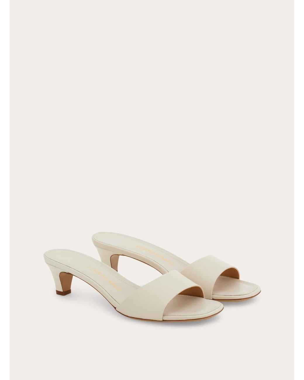 Ferragamo Natural Low Heeled Slide