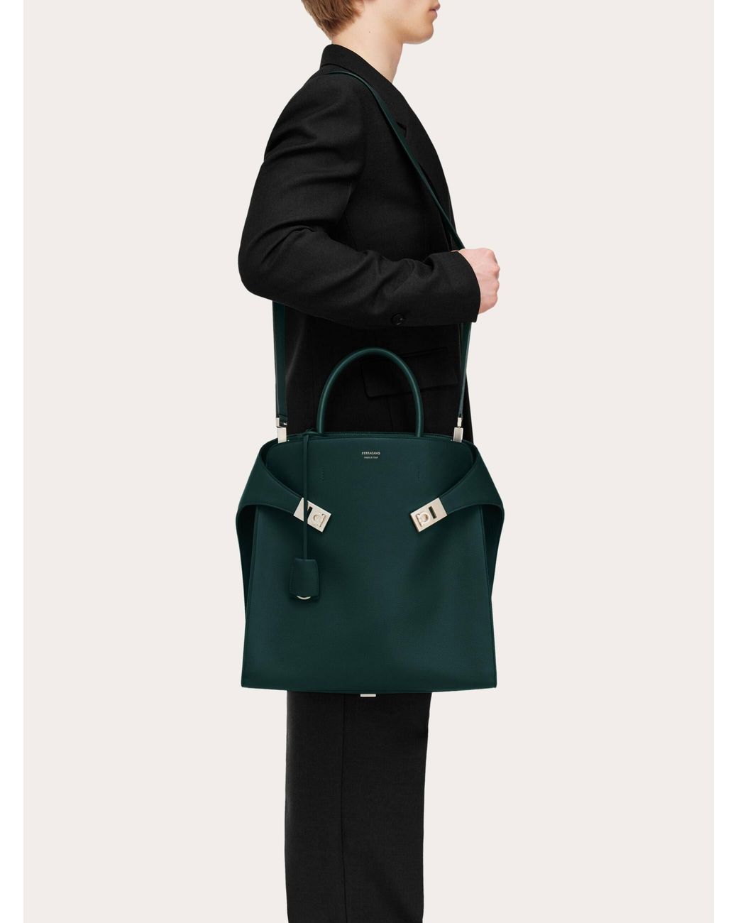 Ferragamo Green Hug Tote Bag for men